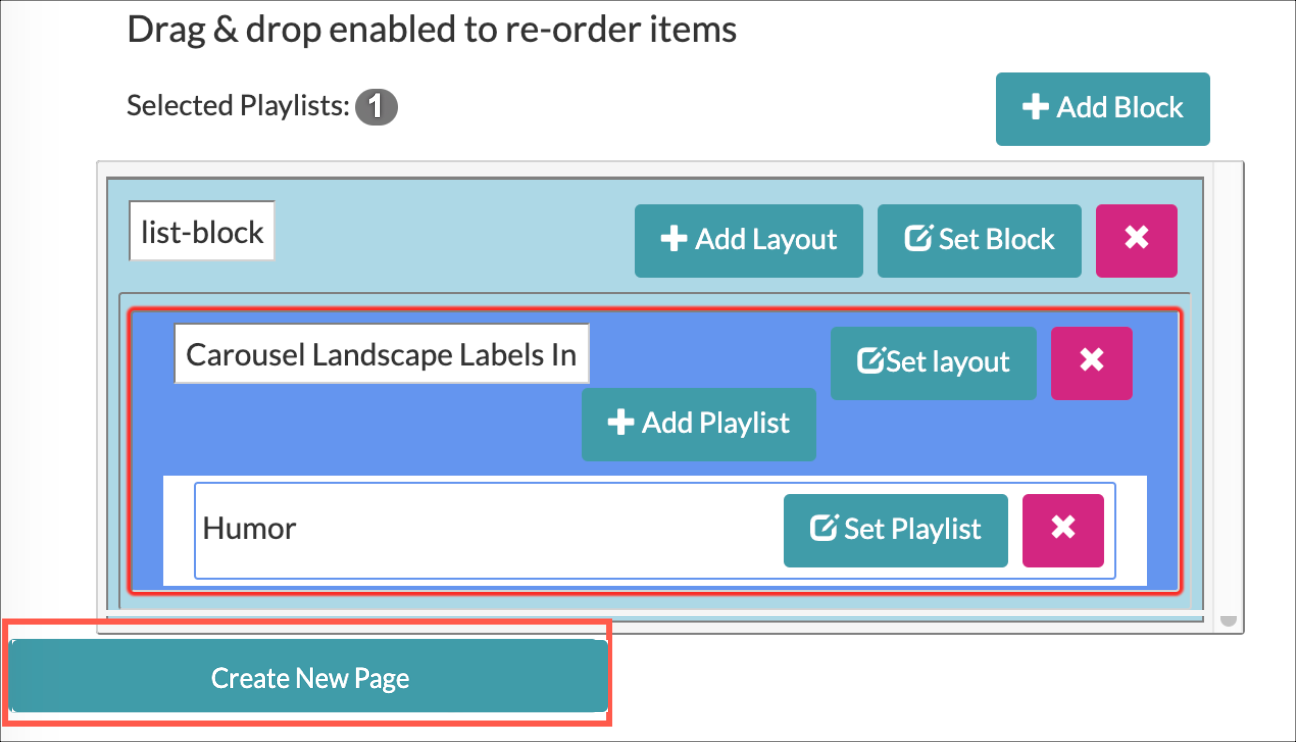 Create New Page button