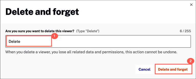 Delete and forget dialog