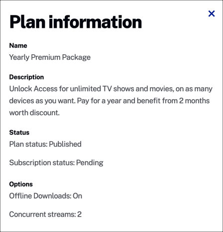 Plan information