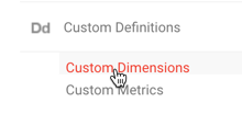 click custom dimensions