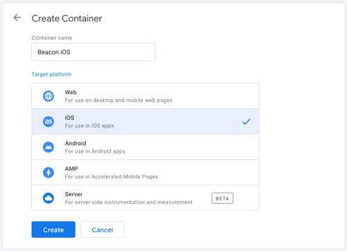 create iOS container