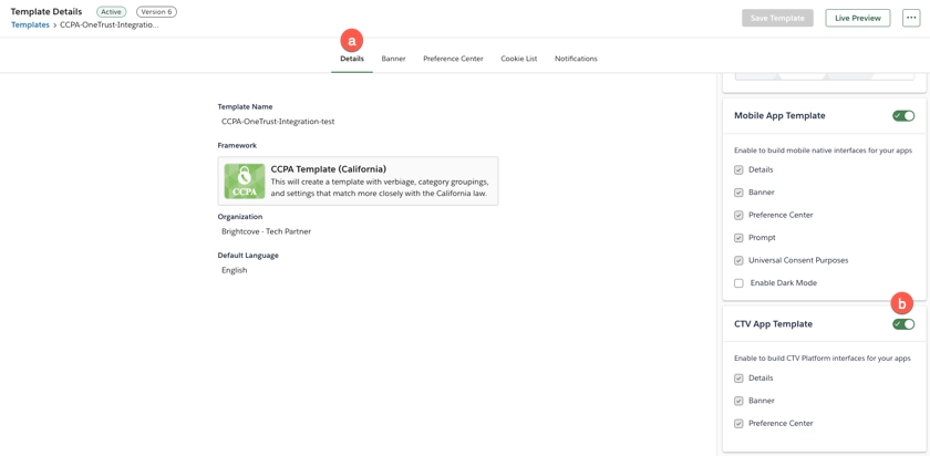 enable ctv template
