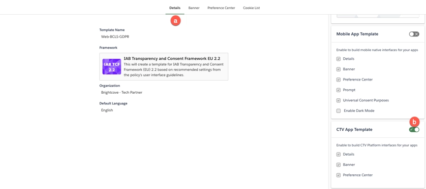 enable ctv template