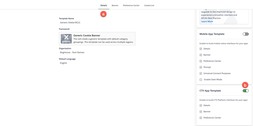 enable ctv template