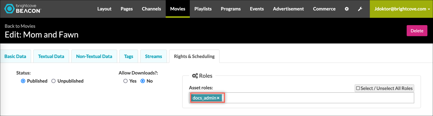 Beacon cms for movie