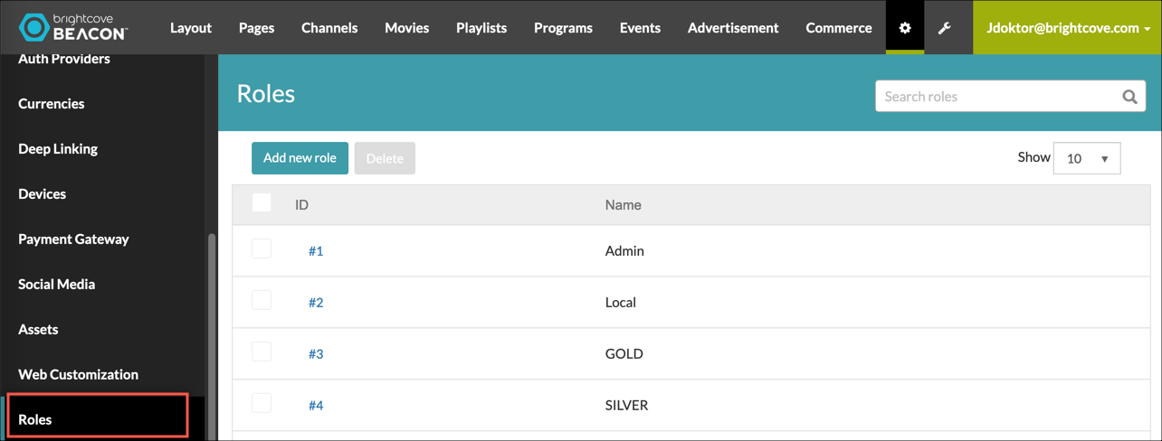 Roles navigation