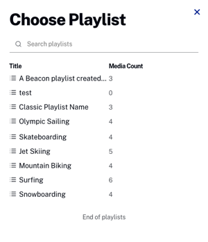 choose playlist