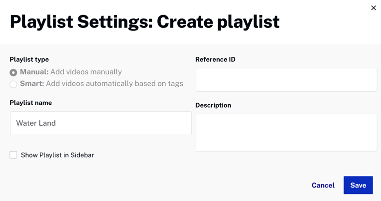 playlist settings dialog