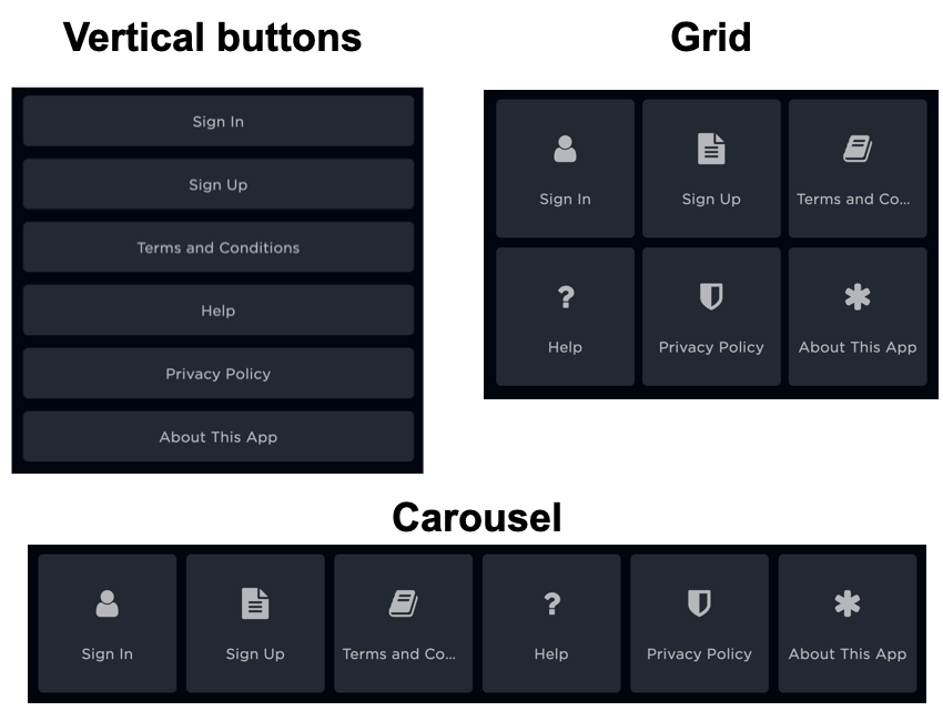 button layout examples