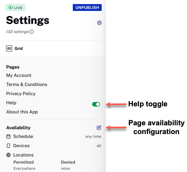 settings index