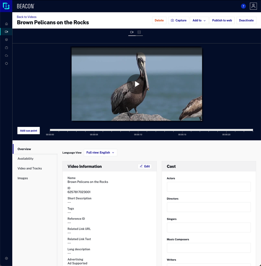 video details page