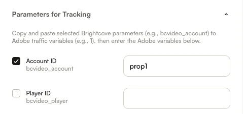 Parameters for Tracking with Account ID prop1 value