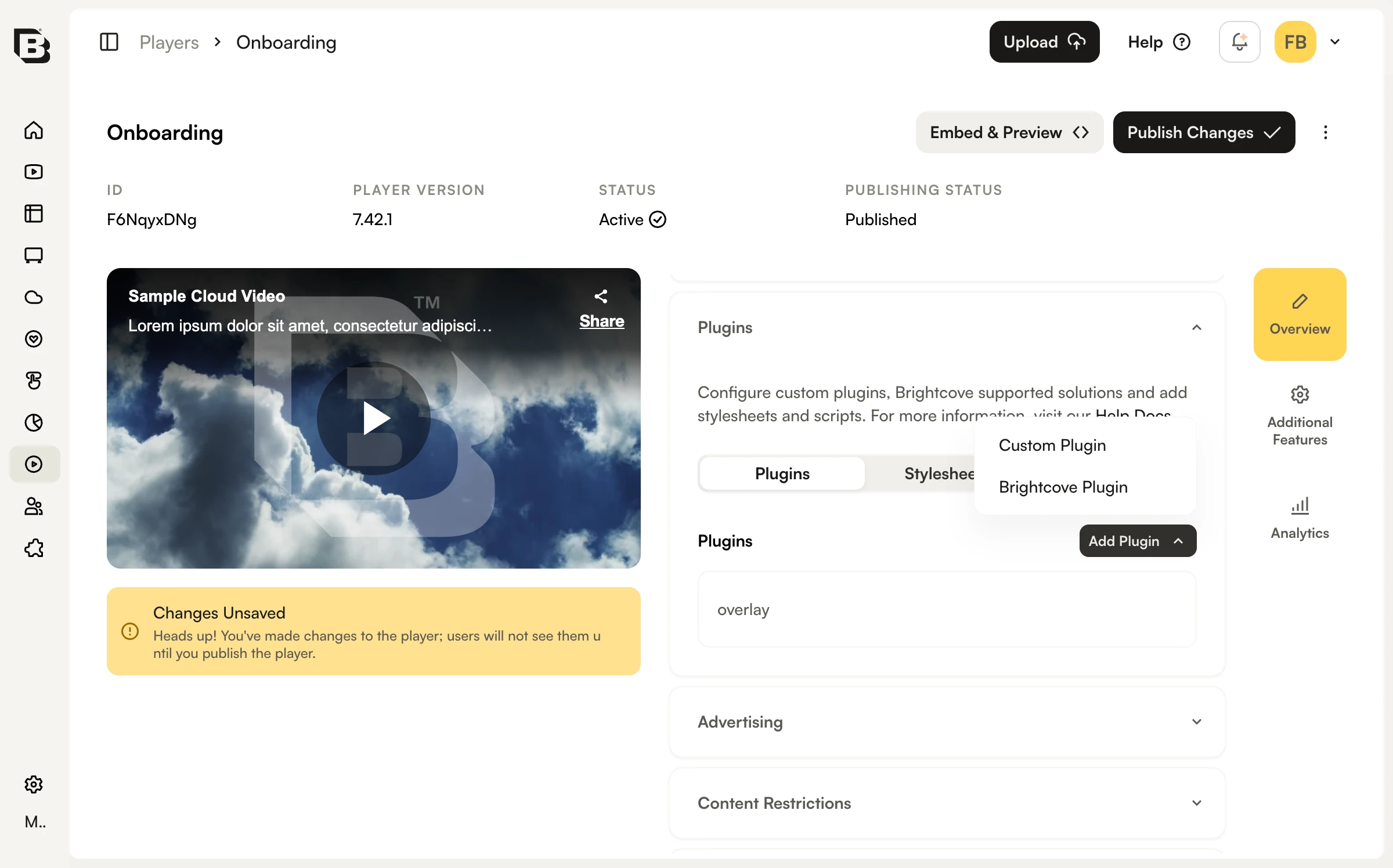 Add Plugin dropdown