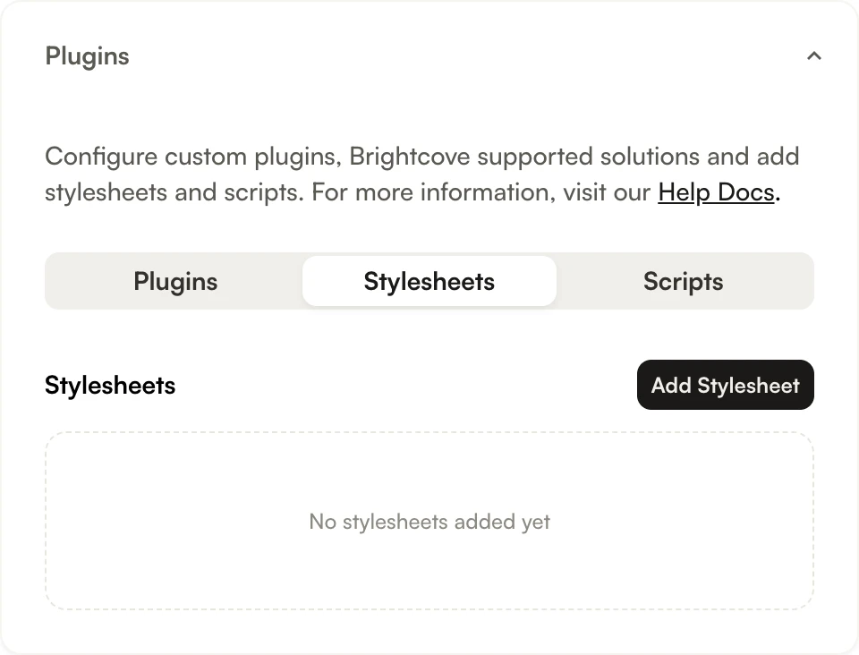 Stylesheets tab