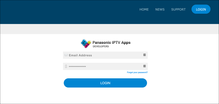 Panasonic developer login