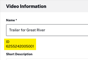 Get Video ID